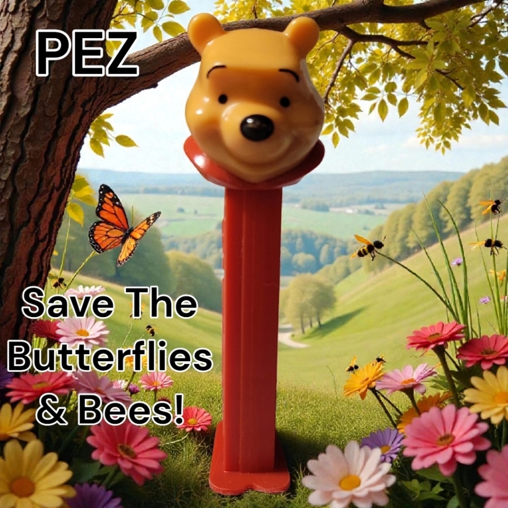 Vtg 1997 Winnie Pooh Bear PEZ Square Candy Dispencer HUNGARY